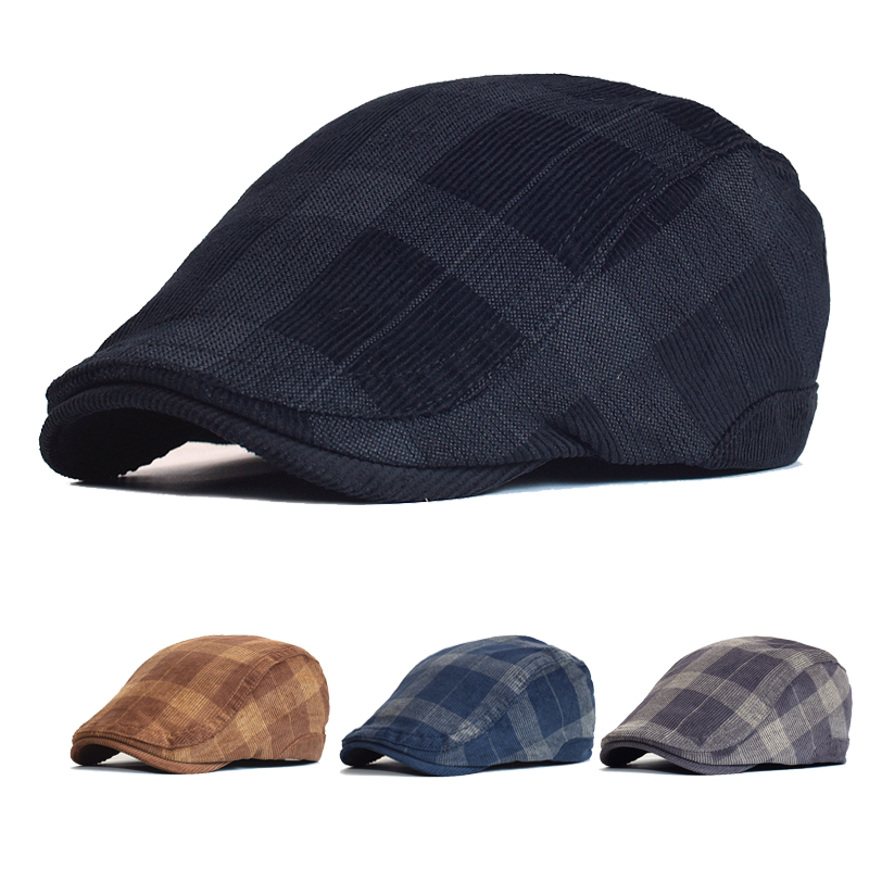 Dad Hat Cotton - Béret épais à carreaux Vintage pour