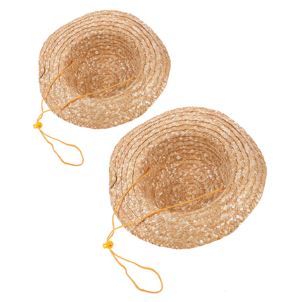 Sun Hat Wide Brim - 2 chapeaux de paille pour enfants,