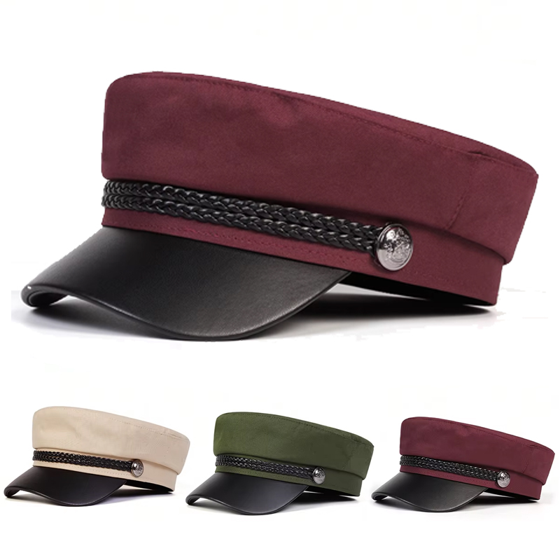 Snapback Hat Flat - Casquettes militaires unisexes à boucle blanche,