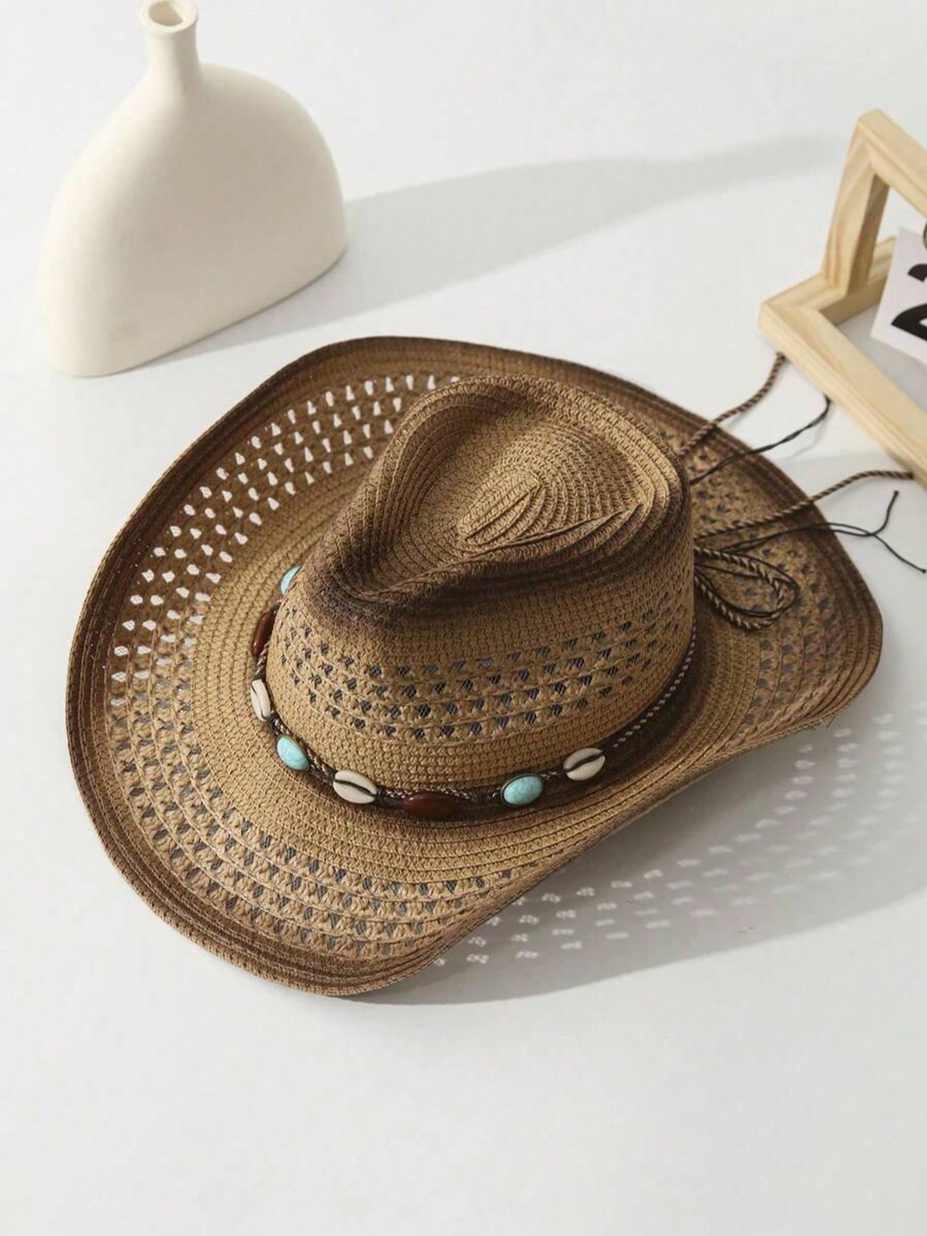 Chapeau de cowboy unisexe en p - Cowboy Hat Straw avis et prix