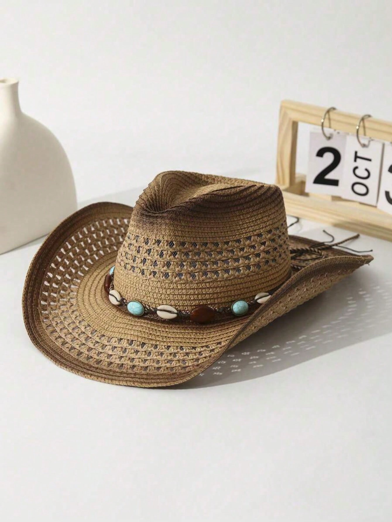 Chapeau de cowboy unisexe en p - Cowboy Hat Straw avis et prix